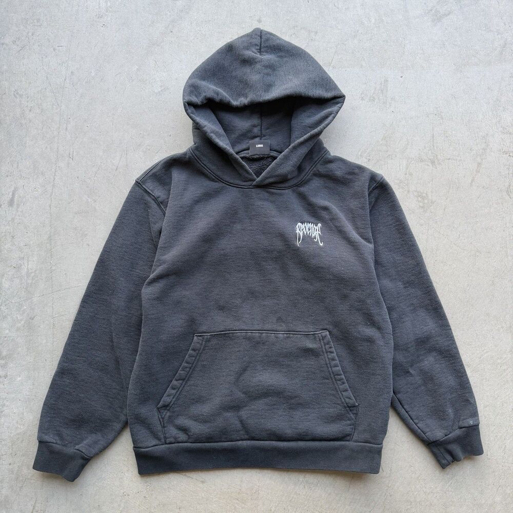 Revenge Mens L Hoodie Sweatshirt Black  XXXTentacion Streetwear Embroidered